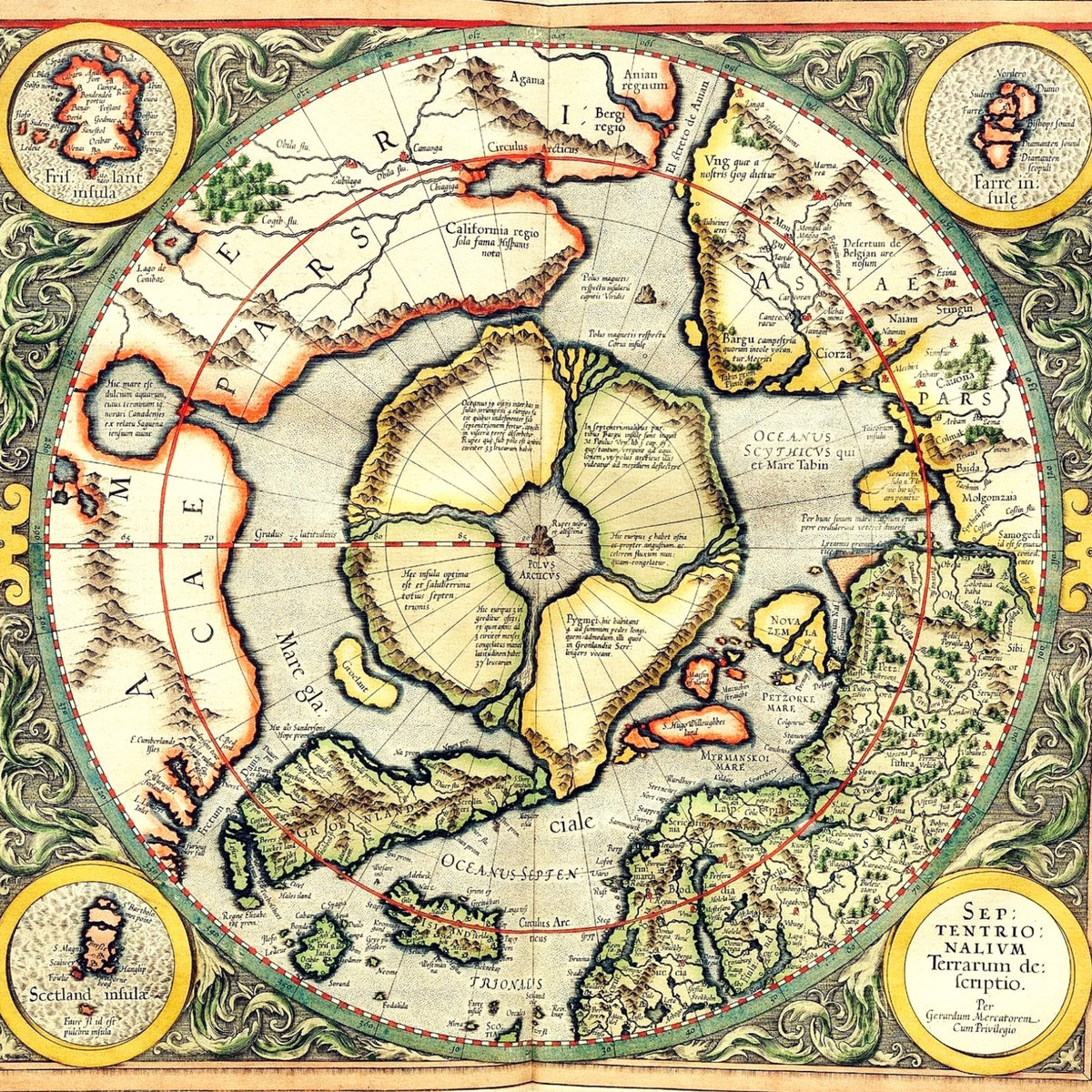 Mercator's map of the north polar regions