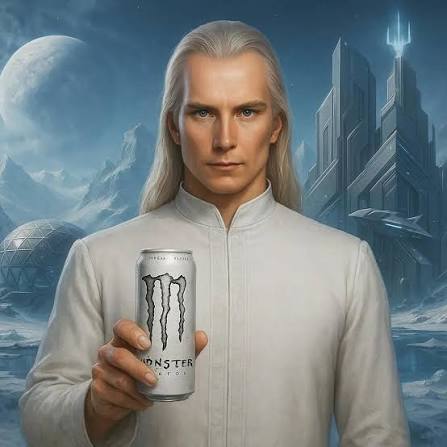 Ashtar holding a Monster energy can